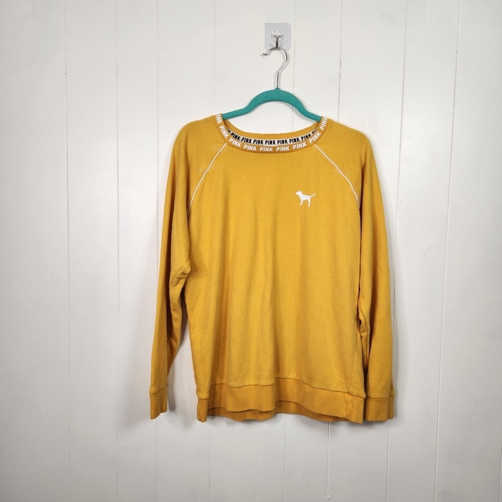 FREE W PURCHASE Victoria's Secret PINK Yellow Pullover Sweatshirt Womens Small